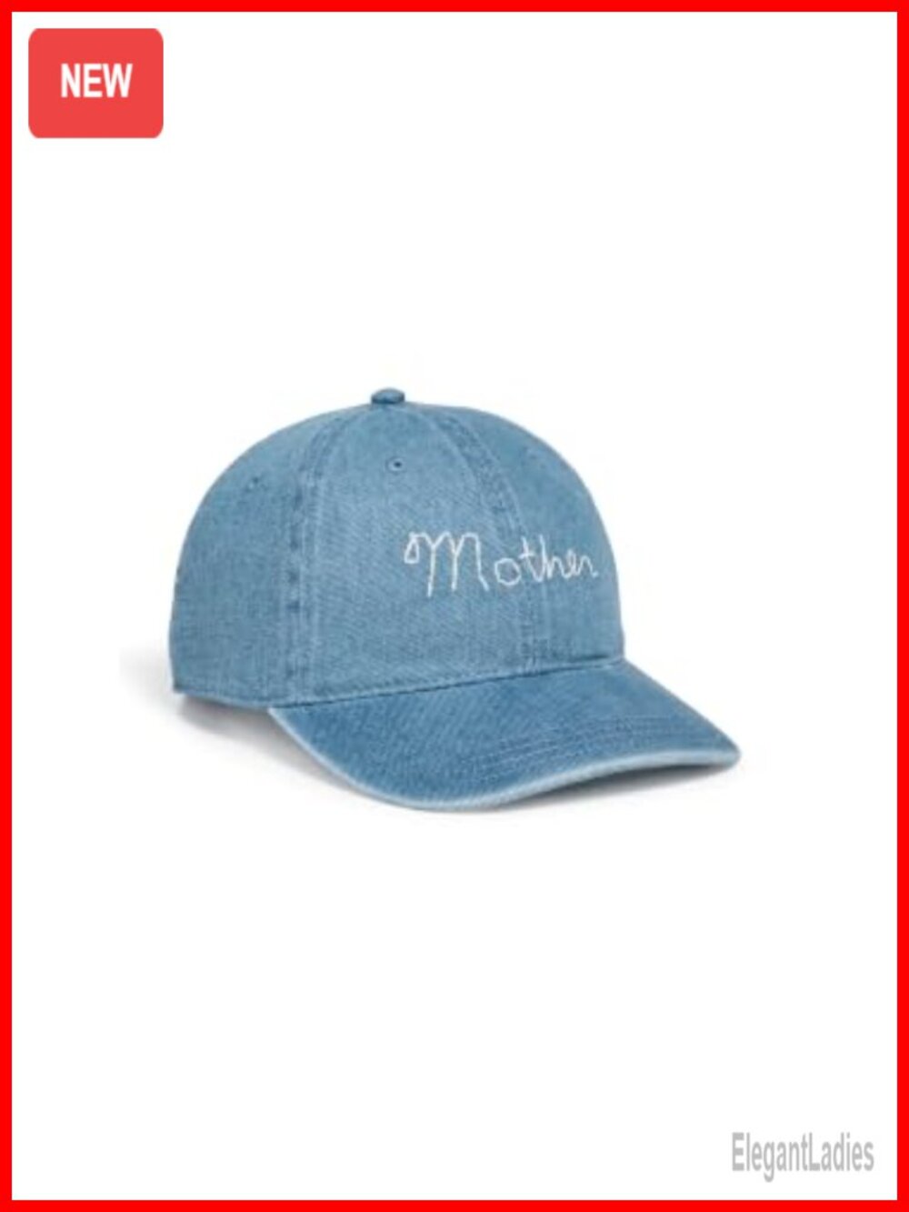 Denim Baseball Cap Adjustable Backstrap Embroidered Logo Hat
